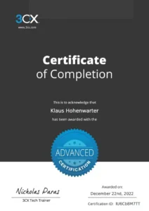Zertifikat Advanced