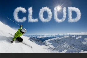 Schifahrer unter CLOUD Wolke
