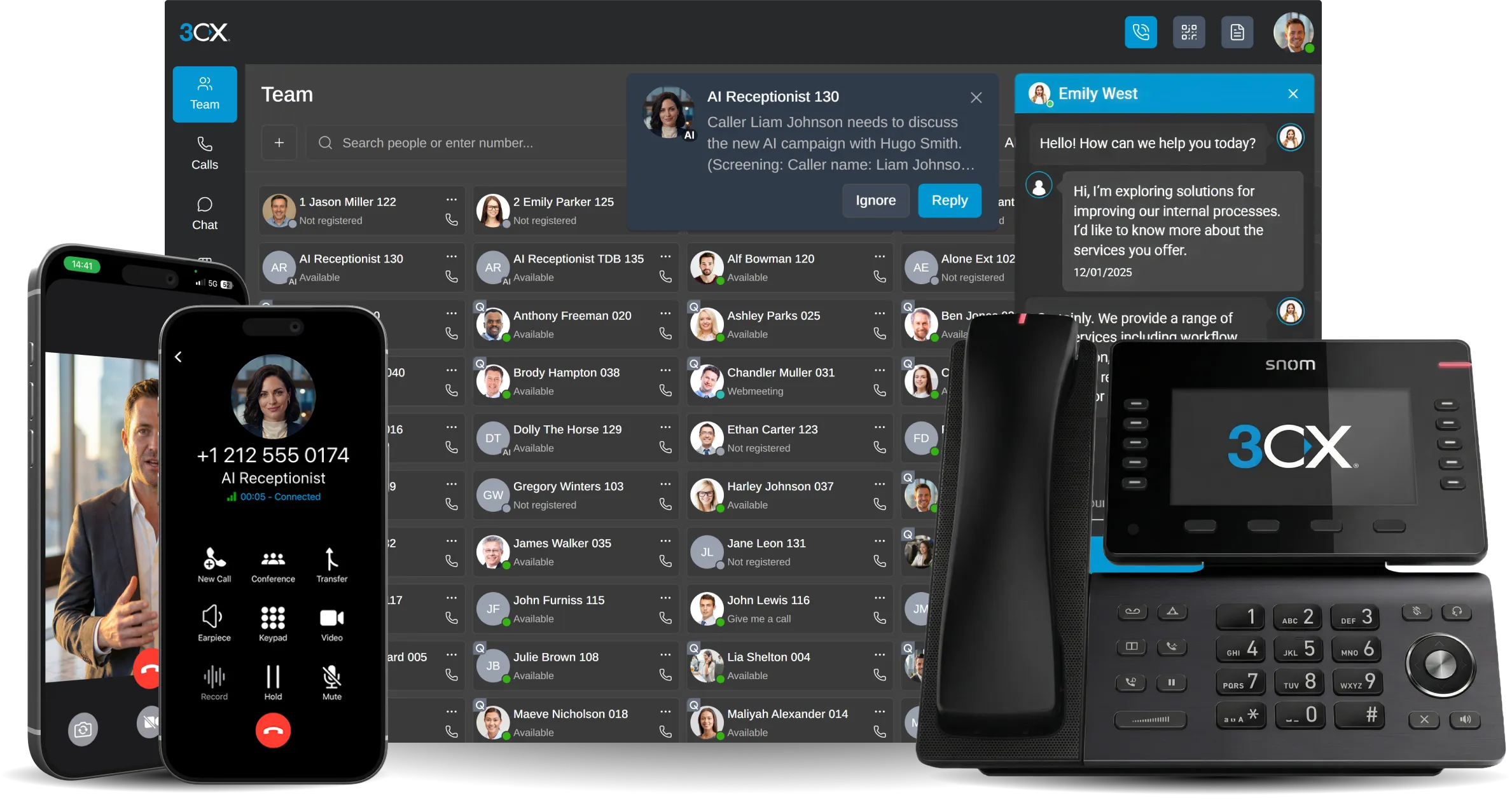 3CX Cloud Telefonanlage mit IP-Telefon