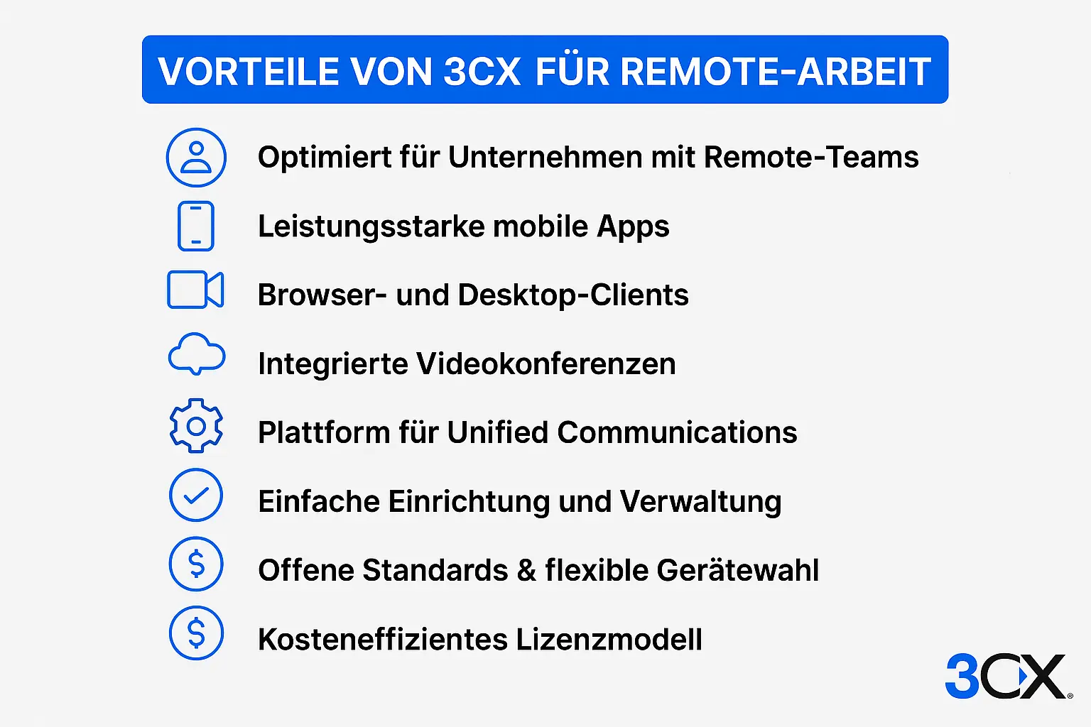 Vorteile von 3CX für die Remote Arbeit